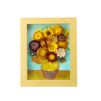 Cadre en bois naturel profond pour fleurs séchées, boîte à ombre 3D, vitrine, cadre creux, décoration murale ou de table