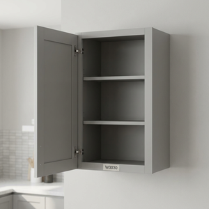 Armadietto da <span class=keywords><strong>Cucina</strong></span> Superiore Grigio Personalizzabile Stile Shaker a 2 Ante RTA in Legno, Produttore OEM ODM all'Ingrosso - Product Image 4