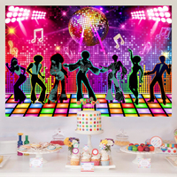 5 * 3ft/7x5ft Disco música baile fiesta decoraciones pared telón de fondo DIY neón Fondo fiesta cumpleaños Disco decoración telón de fondo
