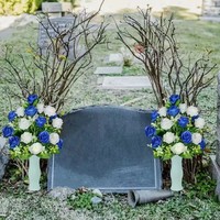 Bouquet de roses artificielles en soie pour cimetière, fleurs pour Noël, Thanksgiving, Jour du Souvenir, décorations, technique de moulage par injection