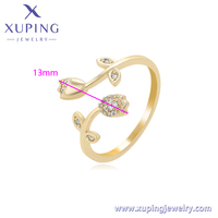 14R2411607 Bijoux Xuping Bague simple fleur en gros Bague plaquée or 14 carats Bijoux en or pour femmes Bague en cuivre