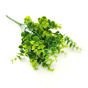 Cây giả màu xanh quân đội, lá bạch đàn nhựa giả, <span class=keywords><strong>7</strong></span> nhánh, bó hoa bạch đàn nhựa dùng trang trí đám cưới - Product Image 6