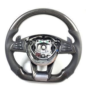 Volant en cuir et fibre de carbone compatible avec <span class=keywords><strong>Mercedes</strong></span>-Benz AMG Classe C W204 C63 W212 W218 W205 W207 W172 SLK W222 C180 C63 GT S - Product Image 6