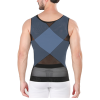 Débardeur de compression respirant en nylon/élasthanne à séchage rapide pour homme, soutien dorsal et amincissement de la poitrine, pour gynécomastie
