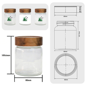 Pot à <span class=keywords><strong>miel</strong></span> <span class=keywords><strong>en</strong></span> verre hermétique de 380 ml avec couvercle <span class=keywords><strong>en</strong></span> bois, opaque, protection UV, pot de stockage alimentaire pour épices, vente <span class=keywords><strong>en</strong></span> gros 12 oz - Product Image 6