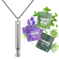 Arôme Vitamine Inhalateur Fumer Plante Thérapie Diffuseur D'encens En Métal Fidget Outil Respiration Sifflet Anxiété Collier Spinner Adultes