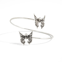Bracelet manchette ouverte vintage toile d'araignée croix papillon gothique sombre Halloween Bijoux tendance