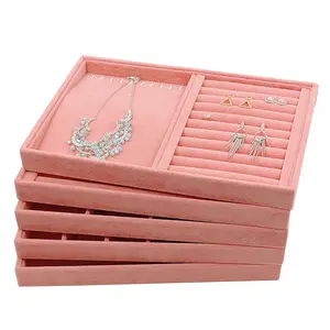 Custom Wholesale Ring Earrings Velvet Jewelry organizer Tray Display