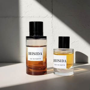 Botella redonda de perfume con tapa magnética transparente engarzada al por mayor 30ml 50ml 100mL botella de perfume de cristal vacía con caja de embalaje - Product Image 2