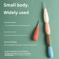 Ensemble de stylos à points pour nail art 5-en-1 à double tête, manche acrylique coloré, outils de pointillage de 0,5 à 4,5 mm pour manucure DIY