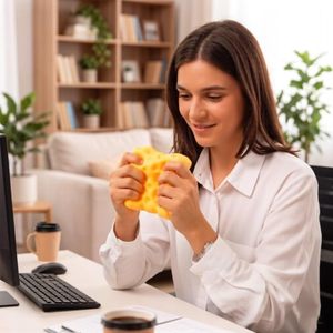 Grand bloc de fromage géant souple à remontée lente, cube Fufu Squishy, jouet unisexe anti-stress pour soulager l'anxiété - Product Image 2