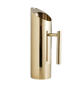 Jarra de agua personalizada con acabado dorado, jarra de Metal larga y recta, jarra hecha a mano de diseñador, cocina casera - Product Image 1