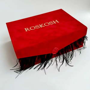 Cajas de Regalo de Lujo en Gamuza Roja con Plumas y Tapas Magnéticas, Bolsa de Terciopelo con Sello de Cera para Regalos de Propuesta, Incluye Tarjeta y Cinta - Product Image 1