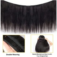 Натуральные необработанные вьетнамские волосы 15A Grade Straight Weave: прямые пучки из натуральных человеческих волос для женщин, натуральный черный цвет