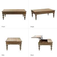 Table basse relevable en bois massif pour salon, mobilier moderne
