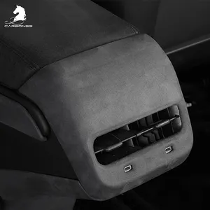 Cubiertas de salpicadero de volante flocado, tiras de Interior de coche, accesorios para Tesla Model 3 Y 2021 +
