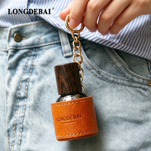 Flacon de parfum vide <span class=keywords><strong>en</strong></span> verre avec capuchon <span class=keywords><strong>en</strong></span> <span class=keywords><strong>bois</strong></span> transparent, 30ml, 50ml, 100ml, avec housse <span class=keywords><strong>en</strong></span> cuir, pour transport <span class=keywords><strong>en</strong></span> usine - Product Image 4