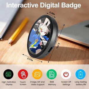 Pins de Anime Bonitos con Pantalla Táctil <span class=keywords><strong>Digital</strong></span> HD Electrónica, Cierre Magnético de Plástico, para Mochilas Blancas - Product Image 6