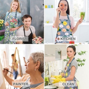 ผ้ากันเปื้อนของเชฟผ้าแคนวาสผ้าฝ้ายโพลีเอสเตอร์กันน้ำสำหรับคาเฟ่ร้านอาหารห้องครัวออกแบบโลโก้ได้ตามต้องการ - Product Image 5