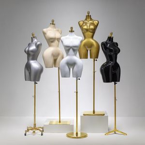 Maniquí de Moda para Parte Superior del Cuerpo, Estilo Brasileño BBL, Sin Cabeza, Ajustable, con Acabado Dorado, Torso Curvilíneo, Pechos Grandes, Trasero Grande - Product Image 6