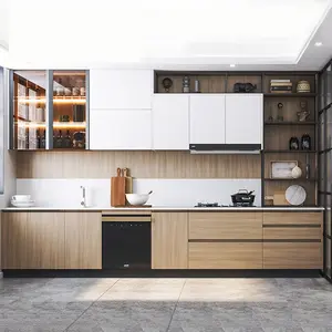 Mobili da cucina per la casa con decorazione superiore, set di mobili personalizzati in legno massello per tutta la casa