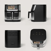 Friteuse à air électrique 10L/7L/8L en acier inoxydable avec écran couleur, grande capacité, écran tactile intelligent, multifonction, pour la maison