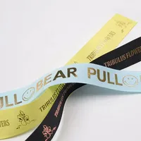 Ruban gros-grain filaire avec logo imprimé en feuille d'or personnalisée en gros pour cadeaux