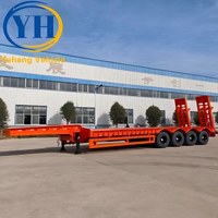 Harga Trailer Lowdeck 80 Ton dengan Tangga Pegas Mekanis untuk Dijual |   Pabrik Semi Trailer Lowbed 3 As dan 4 As Baru dari Cina