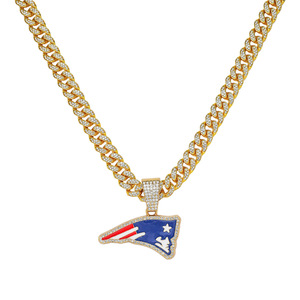 Nuevo Collar con Colgante Geométrico de Aleación con Diseño Innovador y Personalizado de Bandera Americana, Collar Moderno para Hombre, Joyería de Moda - Product Image 1