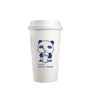 Mô hình gấu trúc cốc cà phê dùng một lần với nắp nóng uống bao bì hình nền cốc có thể được niêm phong biểu tượng tùy chỉnh - Product Image 4