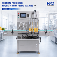 Machine de remplissage automatique à pompe magnétique verticale à quatre buses à commande intelligente, compatible avec divers types de bouteilles