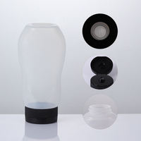 Bouteille souple en plastique PE de 330 ml de couleur naturelle, de qualité alimentaire, à faible MOQ, pour sauce soja, vinaigrette, miel, avec bouchon à clapet