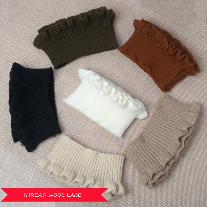 Аксессуары для одежды в рубчик с манжетами на воротнике и оборками для свитера на осень и зиму