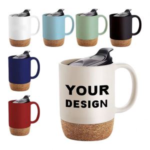 Mug personnalisé en céramique avec logo, cadeau de bureau, base en liège, vente en gros d'usine, tasse personnalisée - Product Image 1
