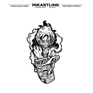 Autocollant de <span class=keywords><strong>tatouage</strong></span> INKARTLINK pour le corps, autocollant de <span class=keywords><strong>tatouage</strong></span> en papier, anime Luffy, imperméable, écologique, longue durée, 15 jours, vente en gros - Product Image 3