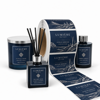 Autocollants pour Étiquettes de Parfums d'Ambiance, Logo en Feuille Gaufrée, Adhésif Résistant aux Rayures pour Emballages de Bougies en Boîte, Fournitures d'Impression Personnalisée
