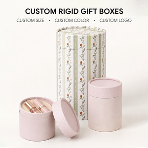 Tubo de Regalo de Papel Cilíndrico Ecológico de Alta Calidad, Caja de Cartón Resistente con Decoración de Cinta, Empaque de Lujo - Product Image 1