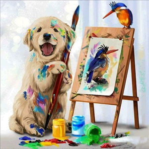 Y-Z025 fai <span class=keywords><strong>da</strong></span> te diamante pittura regalo <span class=keywords><strong>di</strong></span> compleanno pieno trapano cristallo strass ricamo <span class=keywords><strong>immagini</strong></span> animale cane Kit pittura diamante 5D - Product Image 1