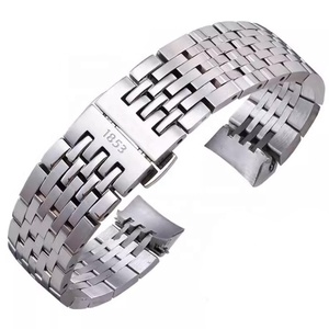 7 perles or rose deux tons 1853 T41 <span class=keywords><strong>bracelet</strong></span> de montre en métal à extrémité incurvée 19mm <span class=keywords><strong>bracelet</strong></span> de montre en acier inoxydable pour <span class=keywords><strong>bracelet</strong></span> <span class=keywords><strong>tissot</strong></span> - Product Image 1