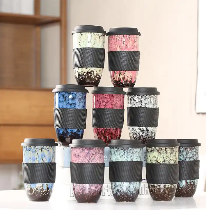 ceramic coffee cup travel mug with