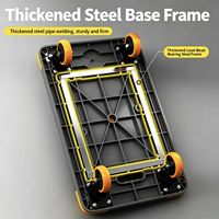 Carrito de Plataforma Plegable de 4 Ruedas, Portátil, de Plástico, de 500 kg, para Almacén, Taller, Logística Industrial, en Oferta