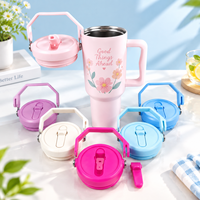 Gobelet isotherme 40 oz sans BPA, résistant aux fuites, compatible lave-vaisselle, avec couvercle à paille rabattable détachable et poignée de transport – Vente en gros