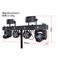 Lumière de scène de fête DJ portable 4 en 1 avec tête mobile, faisceau, barre en T, lumière LED Par, lumière stroboscopique papillon, bande lumineuse