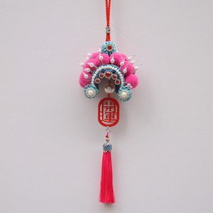 Colgante de aleación estilo ópera china de Valle de las Espadas, decoración para coche con diseño de sombrero de campeón, corona de fénix y traje oficial para extranjeros - Product Image 4