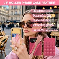 Étui de téléphone avec support pour rouge à lèvres, support en silicone pour gloss, support adhésif pour baume à lèvres pour iPhone et Android