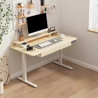 Table élévatrice électrique intelligente à double moteur Plateau à clavier Bureau d'ordinateur de bureau moderne pour la maison Table d'étude PC