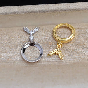 Cadena con Colgante de Plata S925 de 9.8mm con Forma de Brota de Frijol, Chapado en Oro de 18K, Bandeja Vacía para DIY, Accesorio JG5373 - Product Image 4