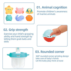 Ensemble de jouets de <span class=keywords><strong>bain</strong></span> pour bébé, jouets aquatiques colorés d'été, jouets pour enfants, vente en gros, filet de pêche pour bébé, <span class=keywords><strong>jeu</strong></span> aquatique pour le <span class=keywords><strong>bain</strong></span> - Product Image 2