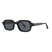 Lunettes de soleil rétro à petite monture carrée 4 couleurs classiques en acétate hors du cercle tendance hommes et femmes
