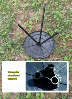 Table pliante ronde portable d'extérieur, support triangulaire, petite, ultra-légère, réglable en hauteur, en acier au carbone, pour le camping